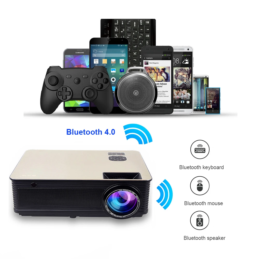 VIVICINE HD домашний проектор, 5500 люмен, Android 9,0 WiFi Bluetooth опционально, поддержка 1080p домашний кинотеатр светодиодный видеопроектор Beamer