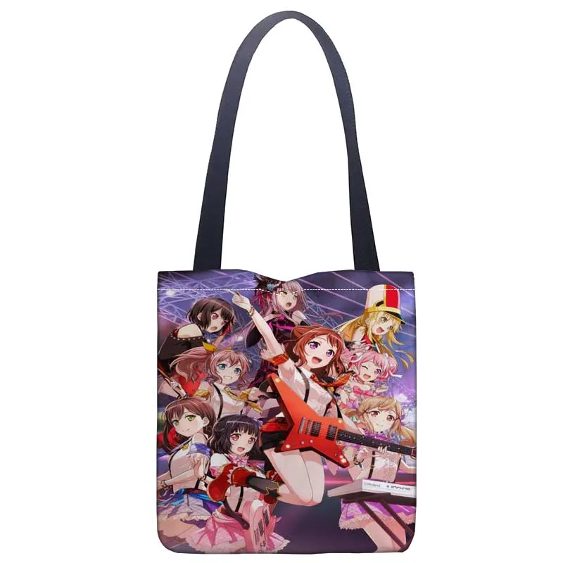 

Custom Bang Dream! Handbag Print Canvas Fabric Tote Bag Customized Eco Bags Single Shoulder Bag Custom Made Shopping Bags