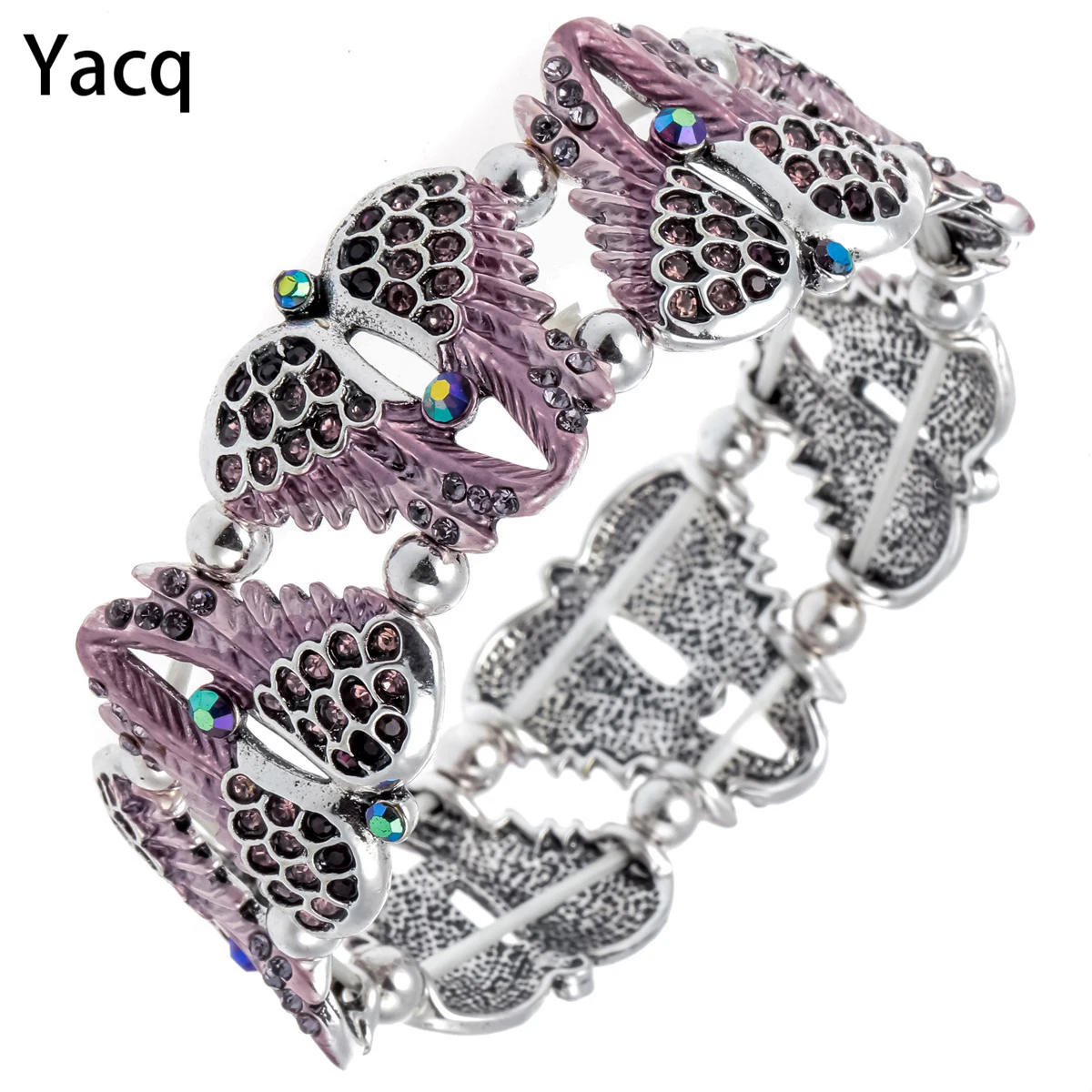 Женский растягивающийся браслет YACQ Angel Wings ювелирное изделие в стиле панк с