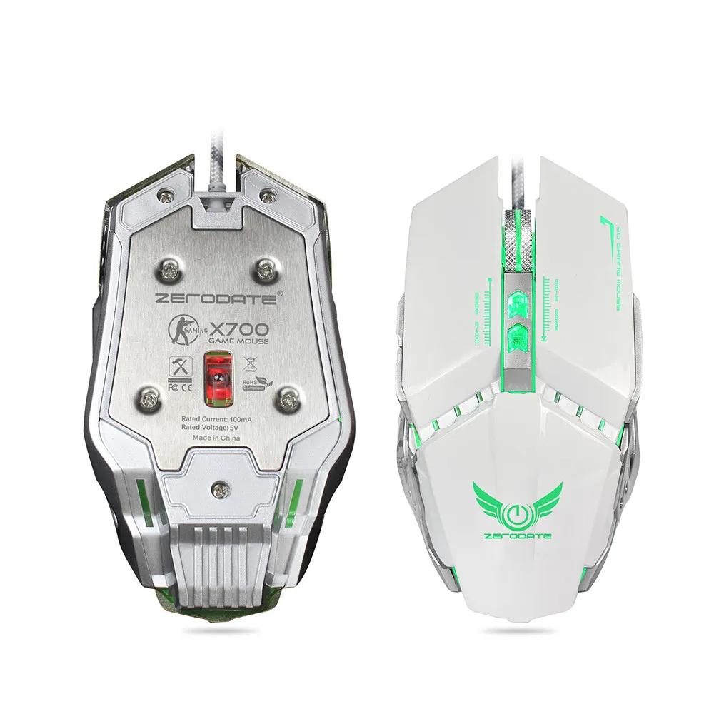 ZERODATE X700 3200 dpi оптическая профессиональная Проводная игровая Механическая мышь для планшетных ПК 6A19 Прямая поставка