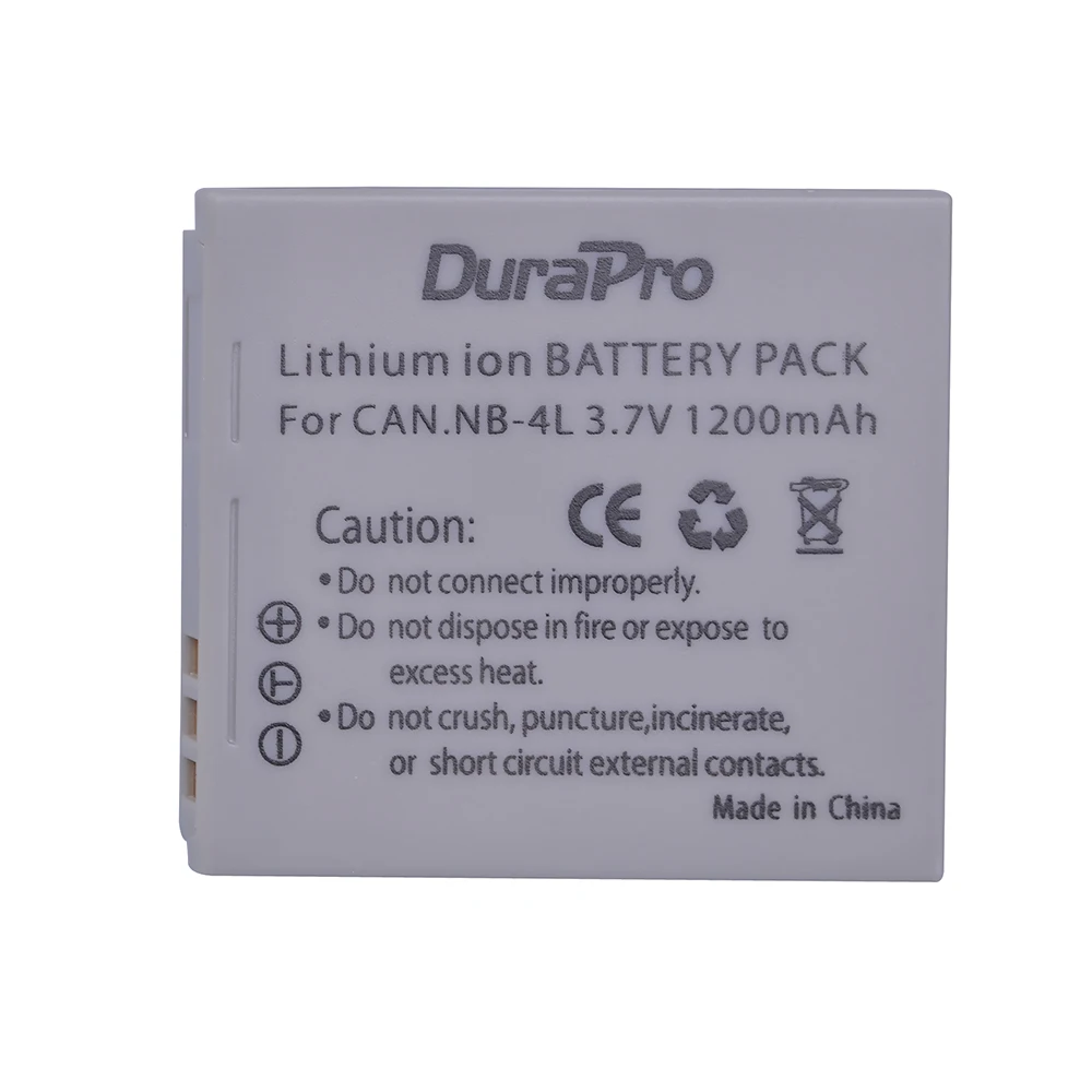 DuraPro 1200mAh NB-4L NB4L NB 4L Rechargeable Li-ion Battery For Canon IXUS 40 30 50 55 S5 WA60 TX1 DS4 SD960 IS 255 HS Camera |