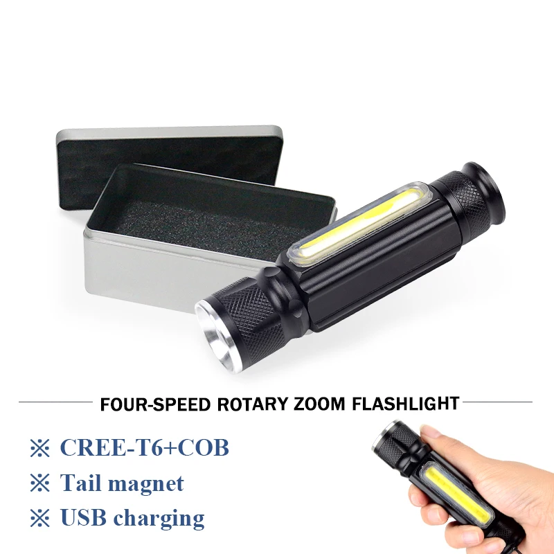 Зарядка ночник для чтения светодиодный COB фонарик usb XML T6 Вспышка