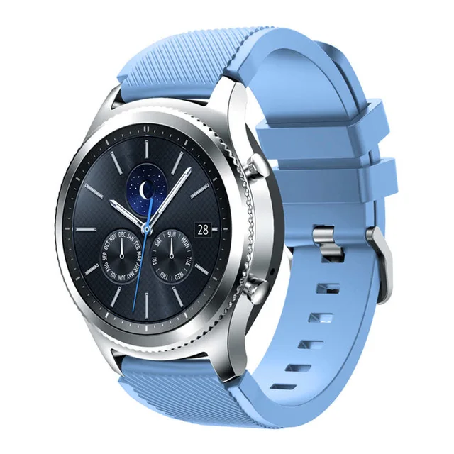 22 мм ремешок для часов Galaxy watch 46 мм активный samsung gear S3 ремешок huawei watch GT Ремешок Браслет «Умные» часы - Цвет: Light blue