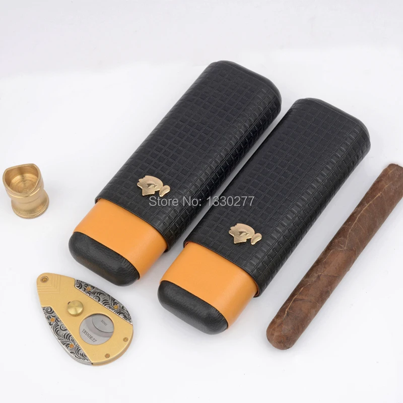 Портсигар COHIBA из кедрового дерева дорожный Портативный кожаный портсигар с