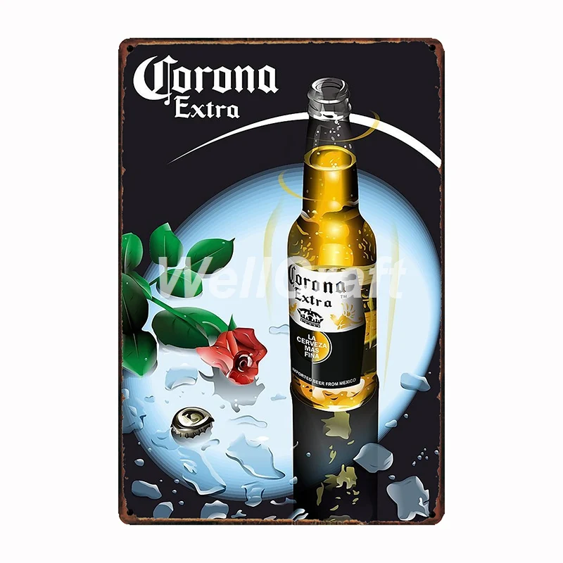 [WellCraft] &quotCorona&quot пива металлические знаки найти пляж постер на стену декор для