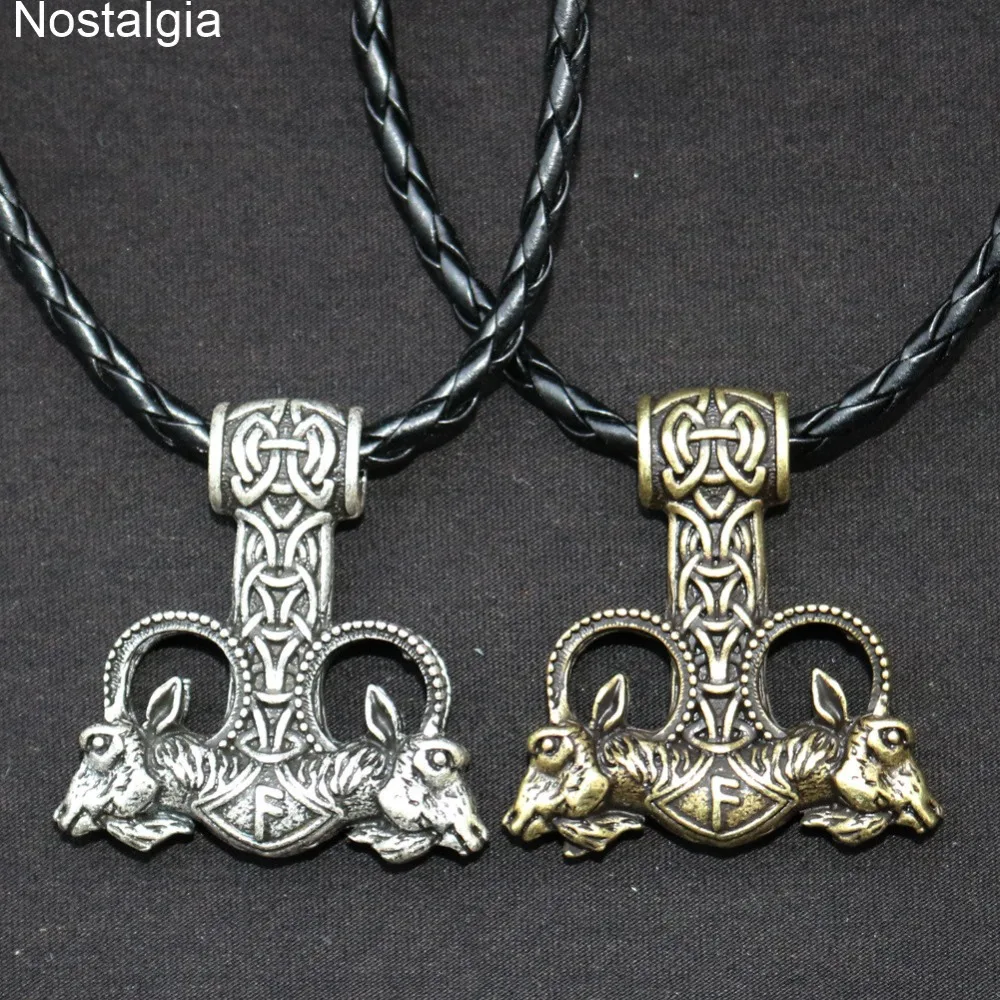 Ностальгия молот Тора двойная коза Wicca Ram амулет подвеска ожерелье Wiccan языческий
