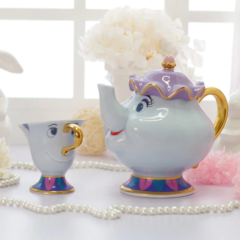 Мультяшная Красавица и чудовище чайник кружка Mrs Potts чип чашка один набор хороший