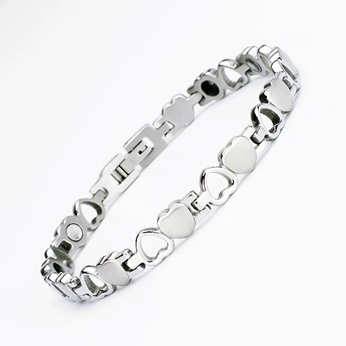silver Oktrendy лечебный браслет Для женщин из магнетита Германия титановые браслеты терапии браслеты с голограммой для женщин цепочное украшение для руки - Окраска металла: silver
