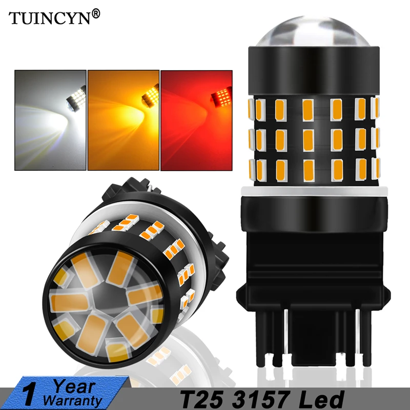 TUINCYN 2 шт. T25 3157 Светодиодная лампа P27/7 Вт 3014SMD автоматические светодиоды стоп
