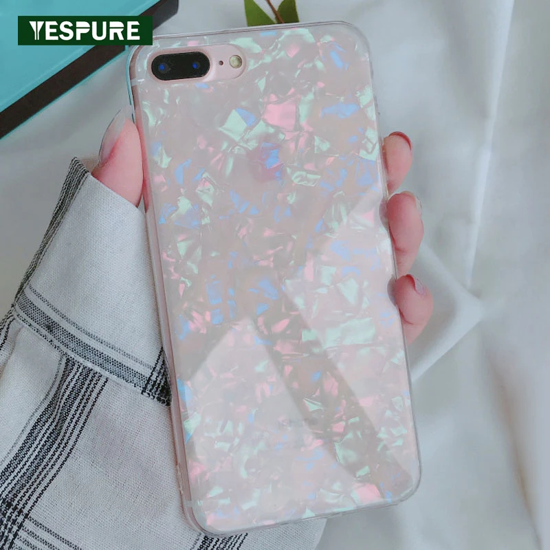 YESPURE модный Ракушечный чехол для телефона Apple iphone X 6 7 8 Plus задняя крышка Роскошные