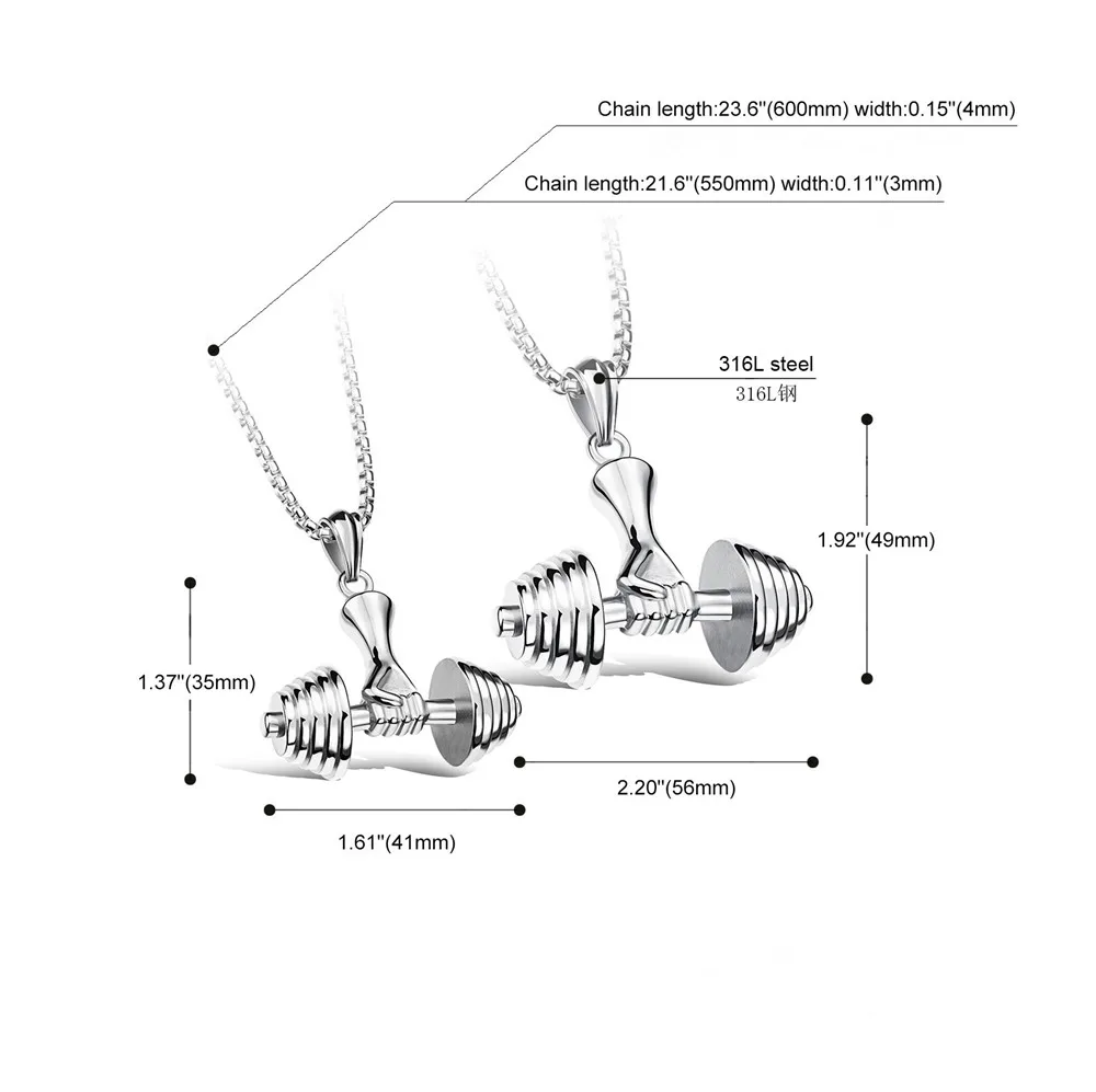 Популярные в Европе тренажерный зал Цепочки и ожерелья Нержавеющая сталь
