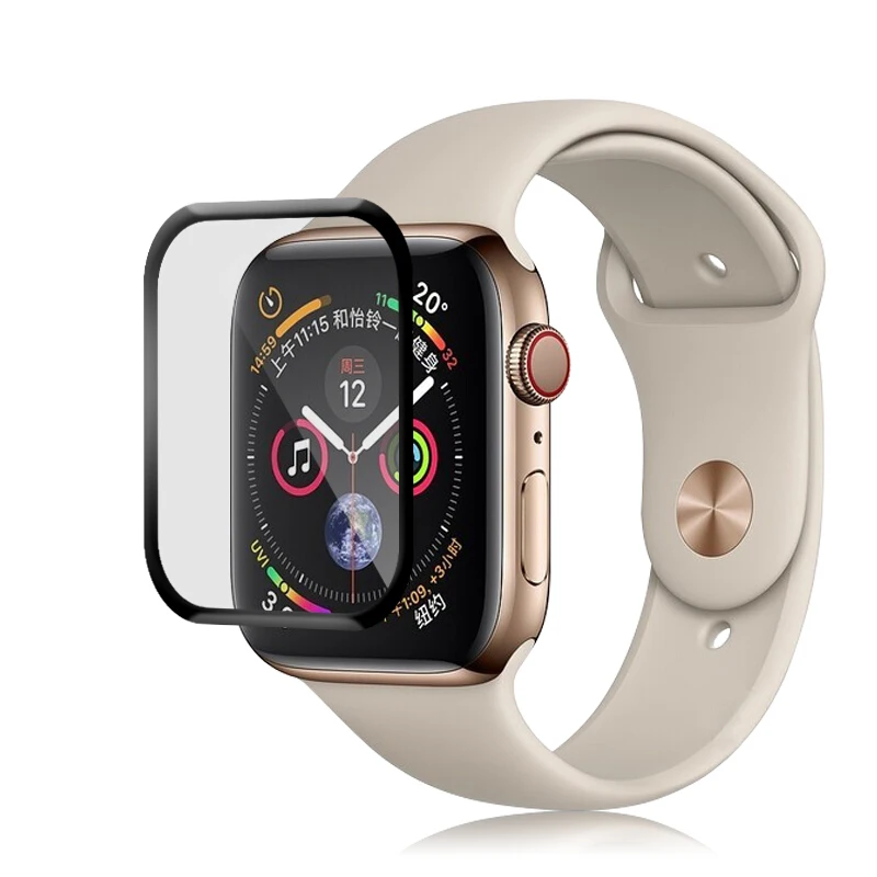 EXUNTON 3D полное покрытие закаленное Стекло для наручных часов Apple Watch Series 4/3/2/1 Экран