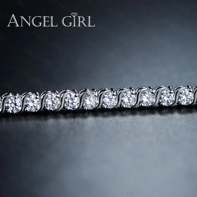 Angel Girl AAA + Круглый Теннисный браслет с кубическим цирконием для женщин браслеты и