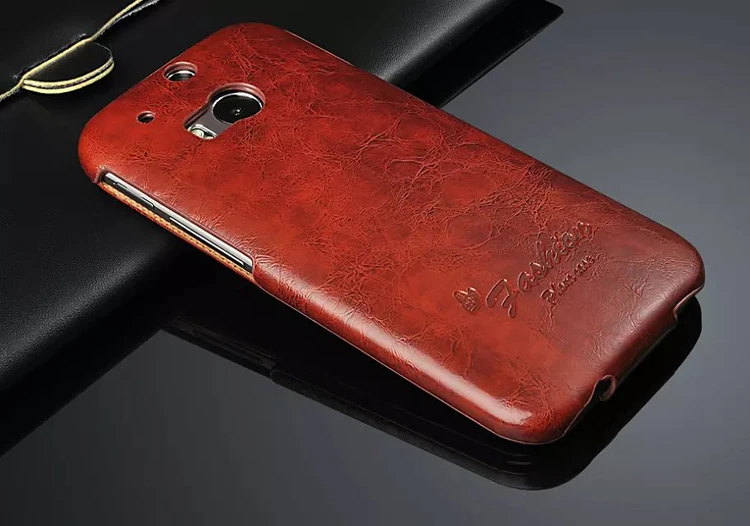 2015 масло-воск 100% Пояса из натуральной кожи Вертикальный флип чехол для HTC Один M8