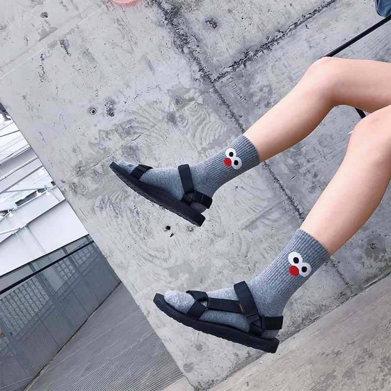 SP & городской мультфильм глаз узорные женские носки забавные хлопковые милые