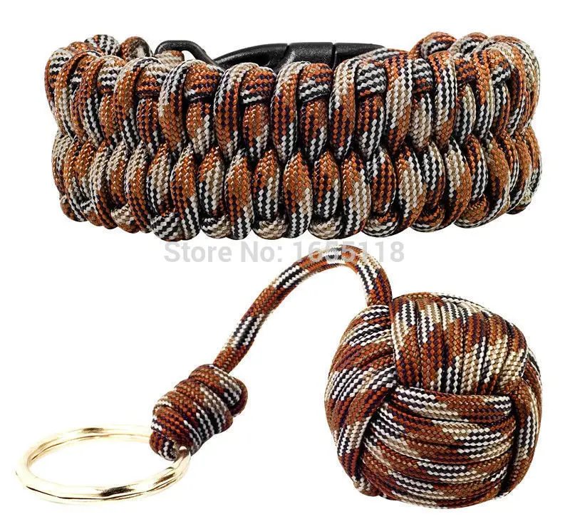 Браслет для выживания 550 lb Paracord и Key Lanyard стальной сердечник самообороны|bracelet