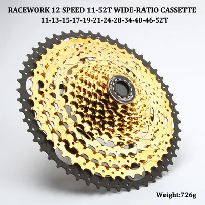 12s 11-52T gold RACEWORK 11-42 11-46; 11-50 т 11-52T 10/11/12 Скорость горы mtb велосипед Кассетный Маховик Совместимость - Цвет: 12s 11-52T gold