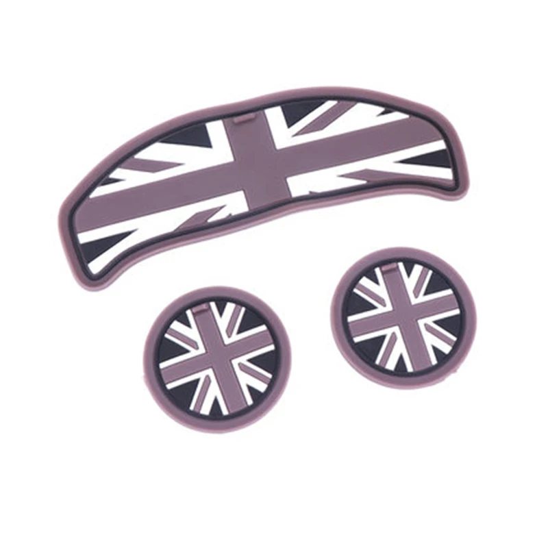 Grey Union Jack 3 шт. Автомобильная чашка кофейная подушка для хранения паз подставка авто нескользящий коврик для Mini Cooper Clubman F54 аксессуары для автомобиля-Стайлинг - Название цвета: Grey Union Jack