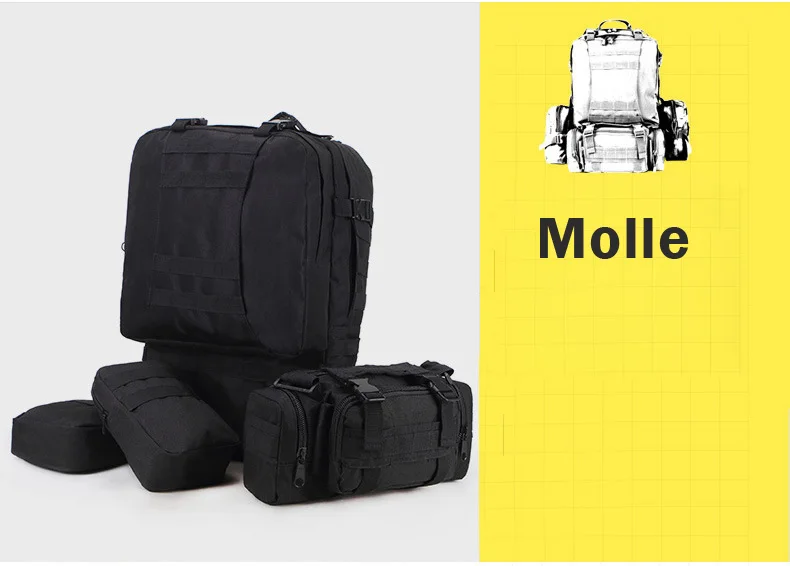 Открытый военный Molle тактические рюкзаки 50L Весна Mochila рюкзак походный Кемпинг Водонепроницаемые сумки 600D камуфляж
