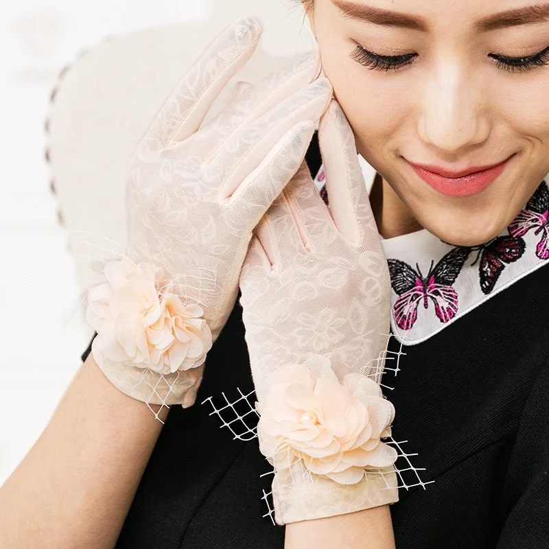 Realbyэлегантные женские солнцезащитные перчатки и варежки из ледяного шелка