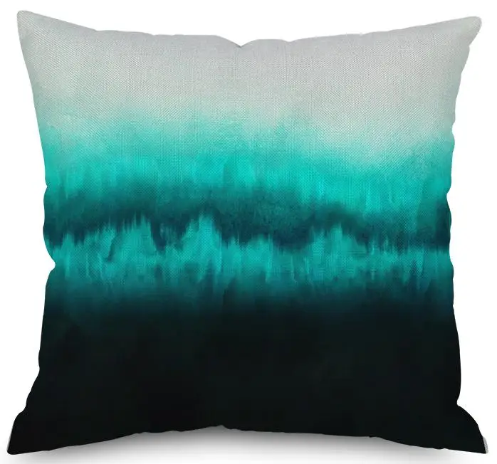 Nordic Style Watercolor Geometry Throw Cushions Creative Ink Mountaion Stone Geometric Printed Plush Chair Pillow Seat Pad - Цвет: A16