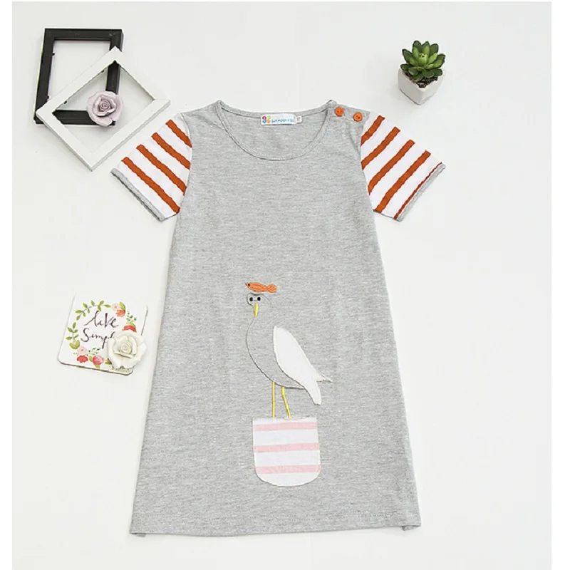 2017 детские платья блузки из 100% хлопка для девочек летние топы с коротким рукавом