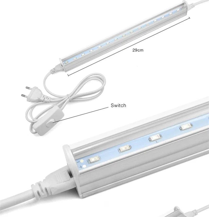 Полный спектр Led Grow Light T5 Tube 85 265V 30 см 15SMD 5733 штепсельная Вилка для роста растений