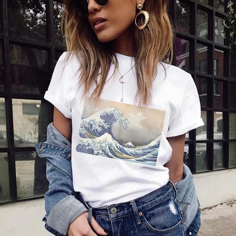 Summer Women T-shirt VOGUE Letter Printed Tshirts Casual Tops Tee Harajuku Vintage White Shirt Woman Clothing Female