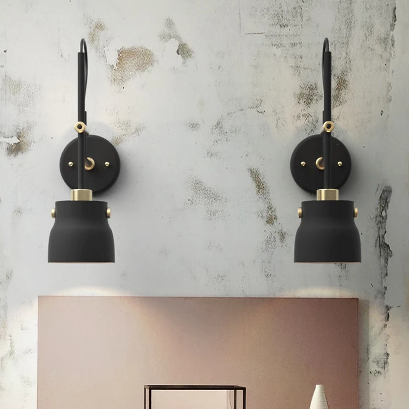 

E27 Wall Lamp Modern Style Wall Mounted Bedside Reading Light Black/White Bedroom Foyer Mirror Light Corridor Wall sconce