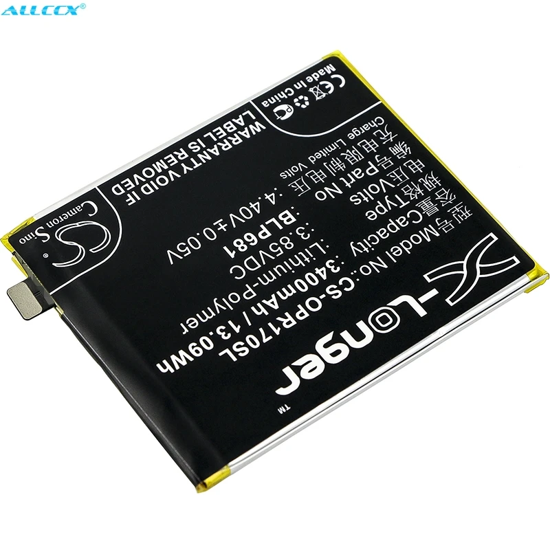 Аккумулятор Cameron Sino BLP681 3400 мА · ч для OPPO PAGT00 R17 с двумя SIM-картами TD-LTE | Мобильные