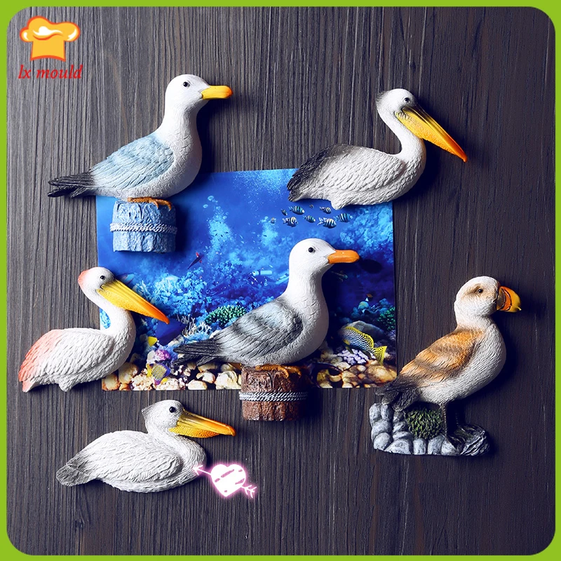 Новинка 2018 г. силиконовая форма pelican в виде чайки для конфет украшение птицы