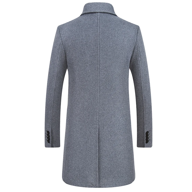 Брендовое двубортное полупальто для мужчин 2018 зимнее мужское Кашемировое Пальто приталенное шерстяное и