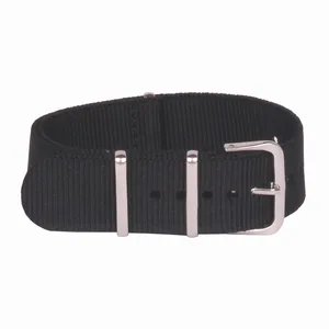 Нейлоновый ремешок для наручных часов, 14 мм 16 мм 18 мм 20 мм 22 мм 24 мм Ретро твердый черный армейский спортивный ремешок для часов, ремешок для наручных часов из ткани с пряжкой