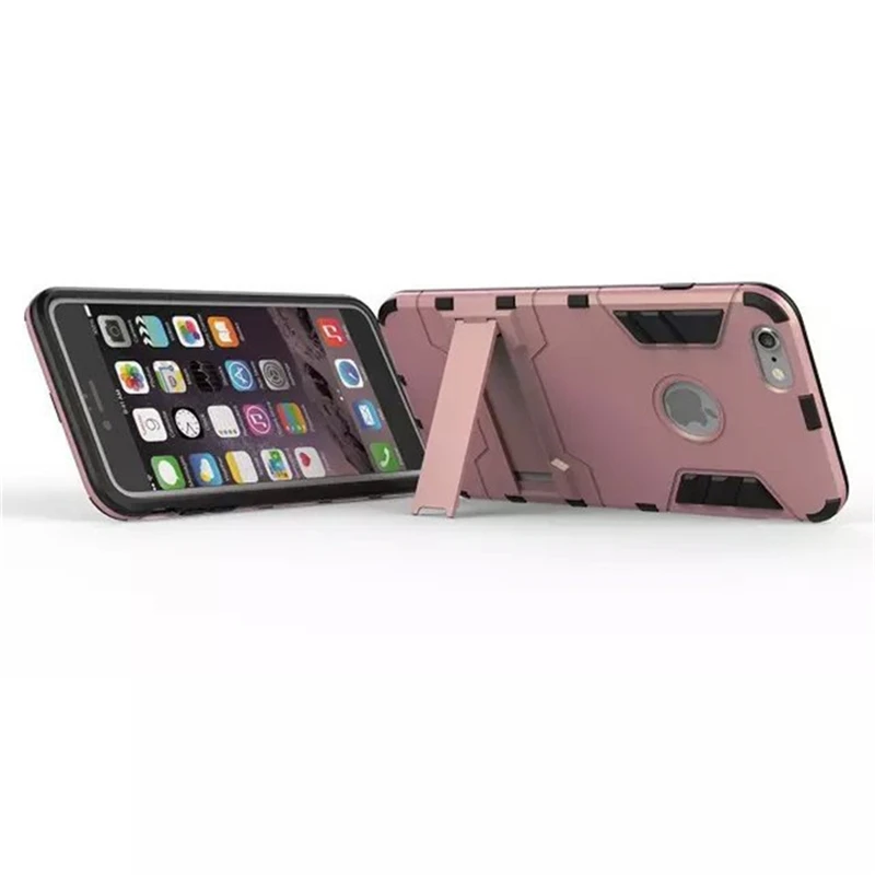 WTSZKL Броня с кронштейном чехол для телефона iphone 7 8 6 6S Plus Гибридный ТПУ + Жесткий ПК