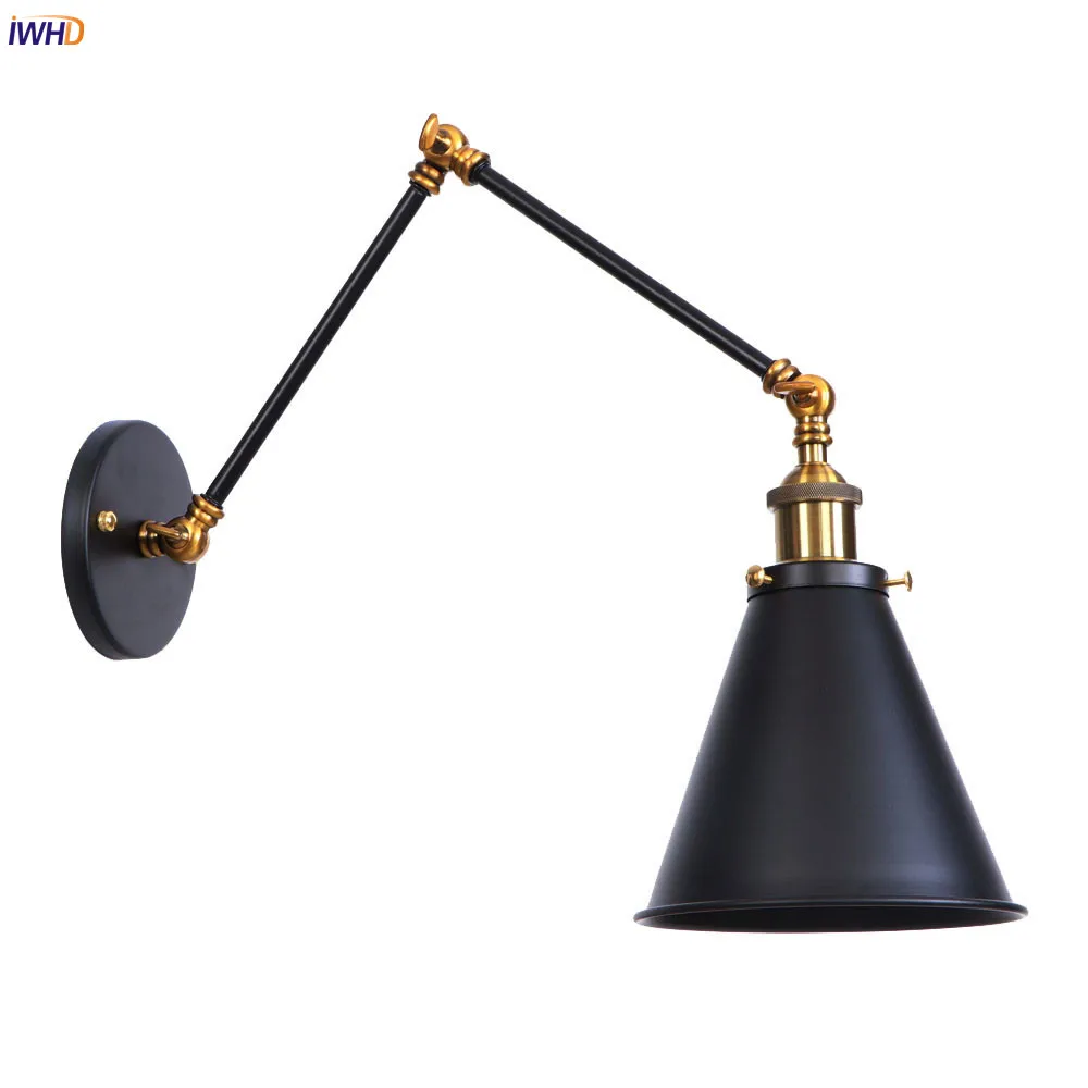 Kopen Iwhd Loft Stijl Led Wandlampen Armaturen Woonkamer Verstelbare Swing Lange Arm Vintage Wandlampen Schansen Edison Stijl Verlichting