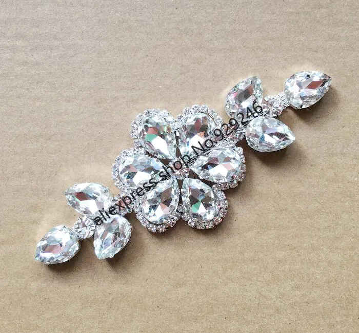1 шт./лот Серебряный AB золото цвет стразы аппликация в форме цветка с плоской