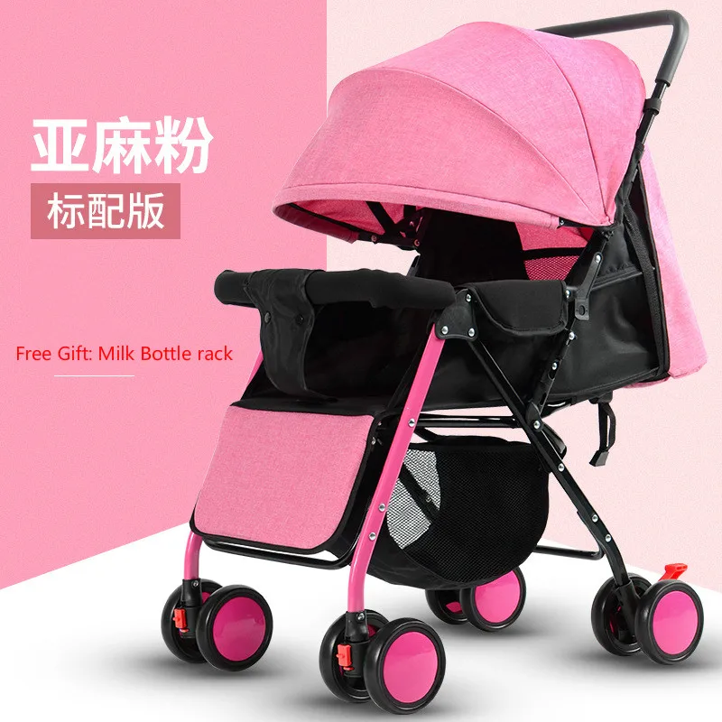 Pink A Детская коляска-коляска, стул для сидения и откидной портативный складной легкий четырехколесный детский ТРОЛЛЕР - Цвет: Pink A