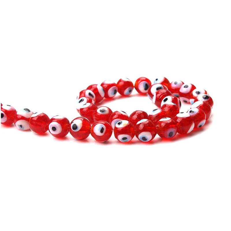 Круглые бусины злой глаз для браслета ожерелий бижутерии 1 нить 6/8/10/12 мм|glass round