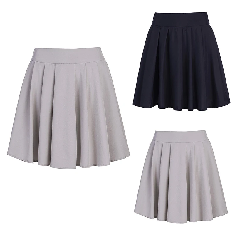 Sweet Women Pleated Skirt School Black Grey Color Girls Dance Clothing Mini Skirts KH832347 | Женская одежда