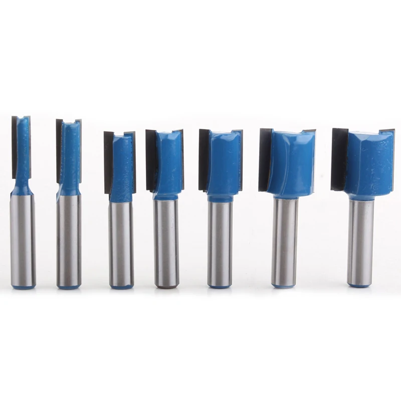 7PC 8mm Shank high quality Straight/Dado Router Bit Set 6 8 10 12 14 18 20mm Diameter Wood Cutting Tool Bits | Инструменты