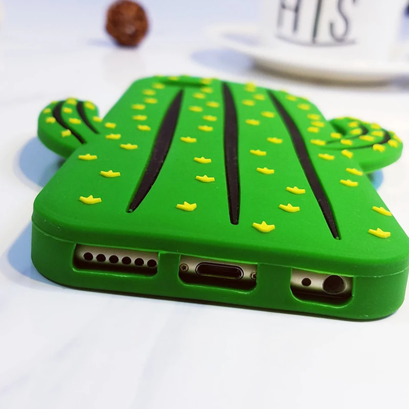 3D чехол с принтом &quotкактус&quot для iPhone 5 5S 5C SE 6 6S 7 8 6s Plus X милый мягкий силиконовый