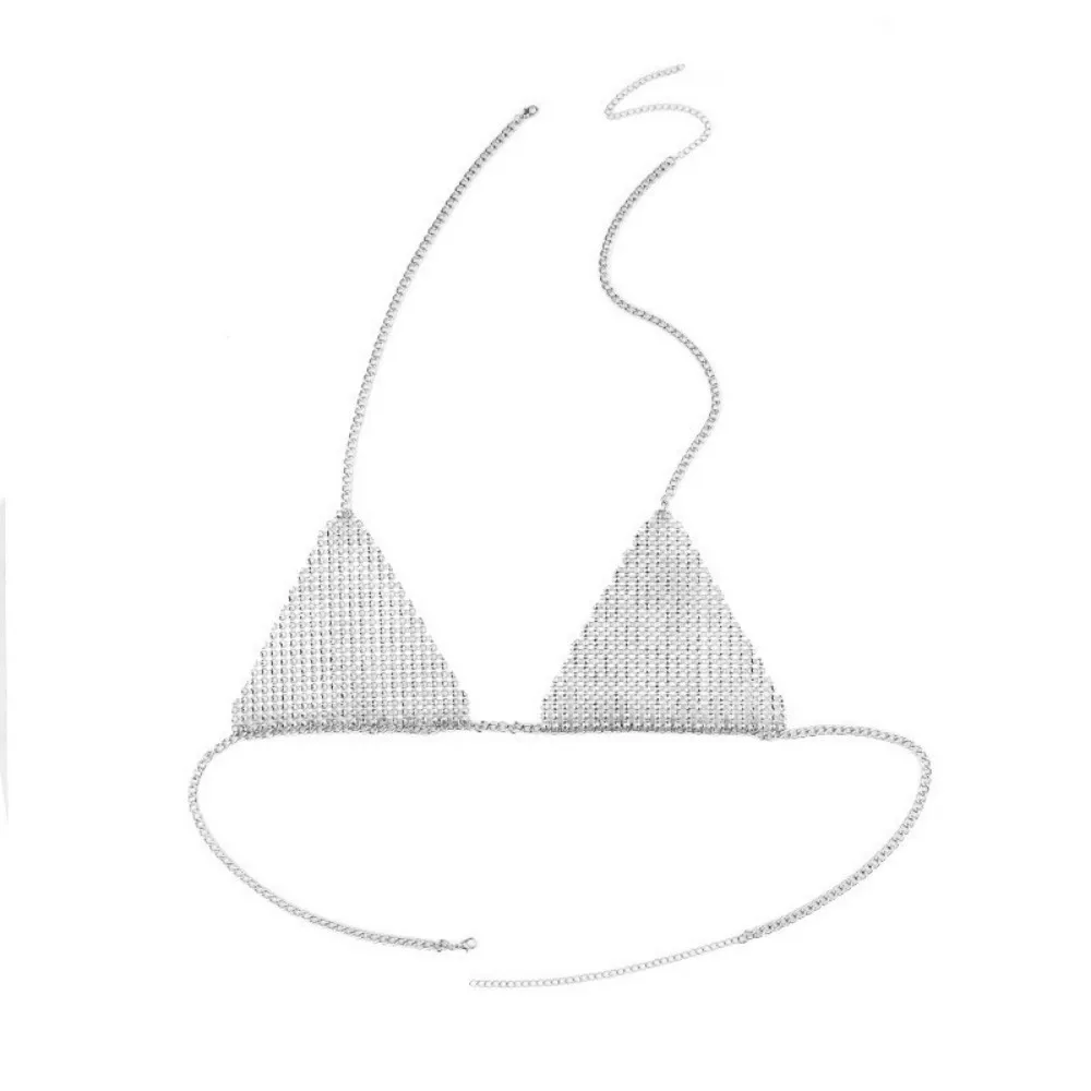 Женское бикини Stonefans Золотое Сетчатое ожерелье с цепочкой блестящее