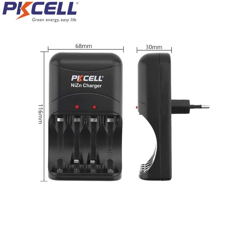 PKCELL NIZN зарядное устройство для 2 или 4 шт. AA AAA перезаряжаемых боевых действий