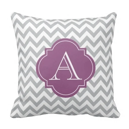 Простой Современный Подушки Серый Белый Chevron Светло-Фиолетовый Вензель Чехлы