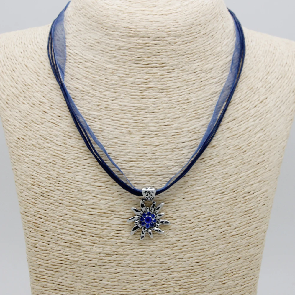 2016 модное ювелирное ожерелье-чокер с покрытием из темно-синего кристалла |