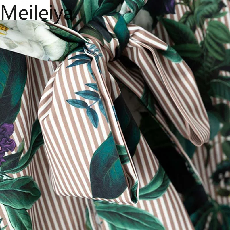 Женское винтажное платье-миди Meileiya повседневное плиссированное платье в полоску