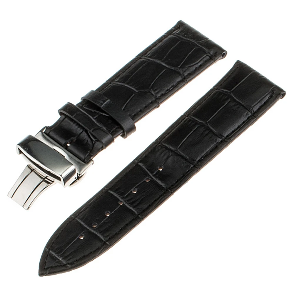 Ремешок из натуральной кожи для наручных часов браслет с пряжкой бабочкой