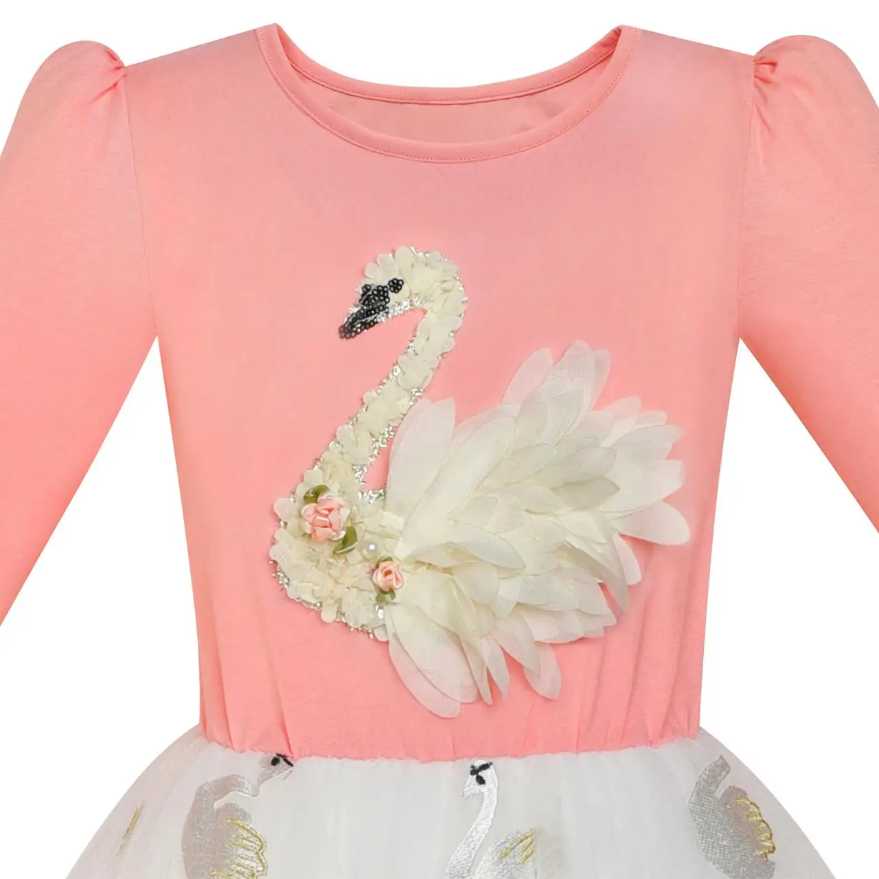 Sunny Fashion платья для девочек новогодние костюмы Румянец Розовый Длинный рукав