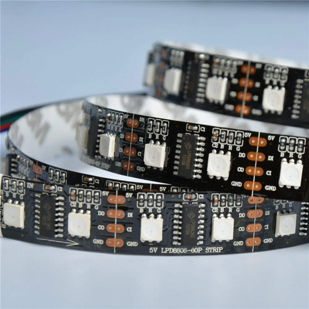 LPD8806 Светодиодные ленты огни 60 Светодиодный s/m ЧЕРНЫЙ печатной платы не