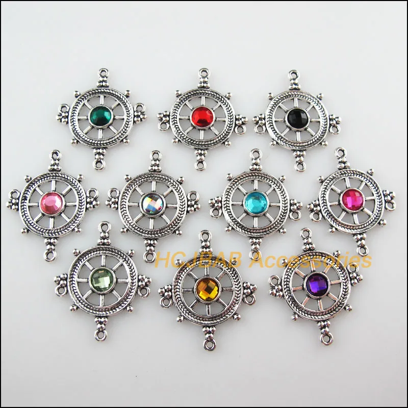 10 новых акриловых соединителей для руля Смешанные Подвески тибетский серебряный